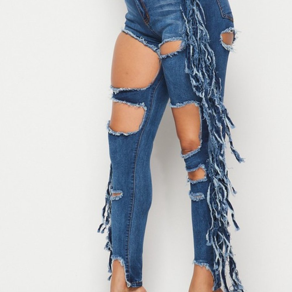 Joy Fringe Ripped Jeans - Picture 3 of 5